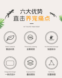 乌龟饲养缸家用生态造景爬宠饲养箱小型豪华爬台底部排水专用鱼缸