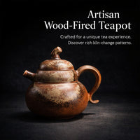 Wood Fired Ceramic Teapot, Light Luxury Retro Style