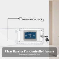 Tamper-Resistant Thermostat Lock Box with Key Lockable Clear Thermostat Cover Wall-Mounted Transparent for Landlords, Office Managers, Teachers, Offices, Schools, Apartments
