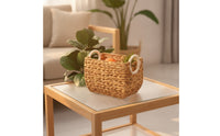 Straw Storage Basket Eco-Friendly Woven Storage Basket with Handles Artisanal