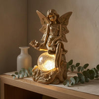 Fairy Garden Lamp Cracked-Glass-Look Solar Fairy Lamp Resin