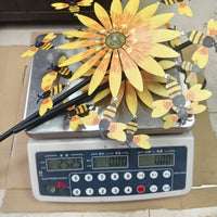 Metal Sunflower and Bees Wind Spinner金属向日葵风车创意风车