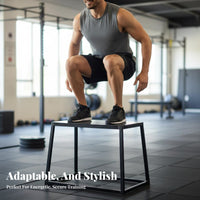 Progressive Height Plyometric Jump Box Stackable Plyometric Box Space-Saving Design Fitness Equipment Non-Slip Surface for Gym-Goers, Professionals, Beginners, Strength Conditioning
