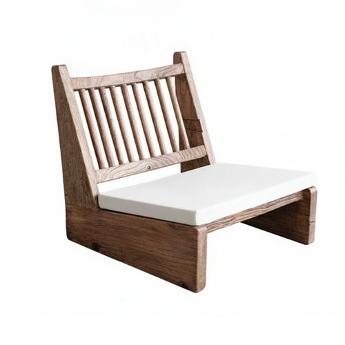 Floor Chair with Back Support Rustic Low Lounge Chair Reclined Seat for Reading Corner