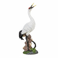 Realistic Crane Figurine Naturalistic Design Resin Crane Sculpture Sturdy Outdoor Decor for Pond, Courtyard