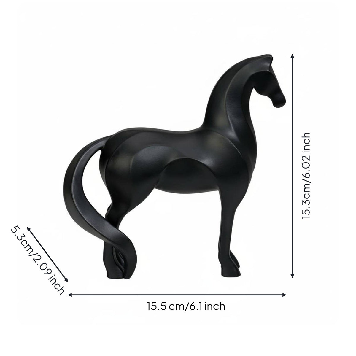 Geometric Horse Sculpture Dynamic Pose Resin Horse Ornament Collectible