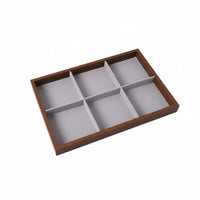 Jewelry Display Tray Rectangular Wooden Tray with Lining for Retailers, Vanity