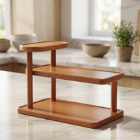 Space-Saving Wooden Desktop Organizer Small Desk Shelf Organizer Sturdy Wooden Desktop Rack Stable for Vanity, Dresser
