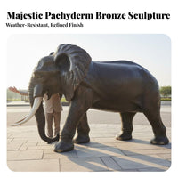 Bronze Elephant Sculpture Handcrafted Cast Copper Elephant Statue Handmade Wildlife Sculpture Sculpture for Business Owners, Homeowners, Garden