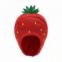 Strawberry Hat Soft Pet Hat Padded for Costume Parties