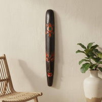 Hand Painted Wooden Sculpture Solid Wood Carved Sculpture Wall Hanging Gift Interior Decoration for Restaurant