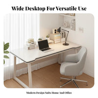 Home Office Desk Versatile Use Modern Computer Desk Wide Desktop Basic Home Office Table for Students, Professionals, Bedroom, Study Room