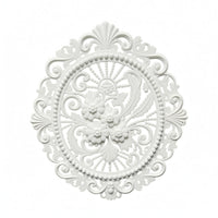 Oval Flower Wall Plaque Textured Finish Baroque Wall Plaque Decorative