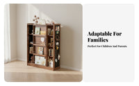 Large Capacity Multi-Tier Book Cabinet with Sliding Doors Sturdy Construction Shelving Unit with Doors Easy Assembly bookshelf Minimalist Aesthetic for Children, Homeowners, Collectors, Study Room, Home Office, Bedroom