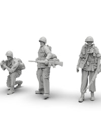 1/72二战美军1/64美国大兵1/35士兵军人白模摆件微缩素体兵人模型