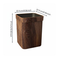 Wood Grain Trash Can Easy to Clean Wood Effect Rubbish Bin Long-Lasting