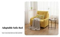 Foldable Pull-extendable Sleeper Chair two-in-soleUse Armless Sleeper Chair Space-Saving Design Sofa Bed triple-function transformable for Apartment Dwellers, Single Adults, Students