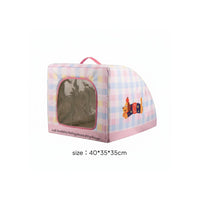 Soft-Sided Pet House Plaid Cooling Pet House Portable for Dogs
