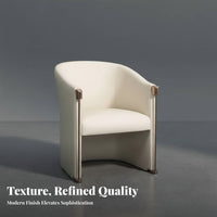 Curved Spine Single Chair Light Luxury Upholstered Armchair Minimalist Design High Spinerest for Hoteliers, Reception Area