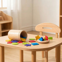 Shape Sorting Cylinder Montessori Wooden Shape Sorter Educational for Young Children, Preschoolers, Home, Preschool, Tabletop