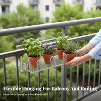 Space Saving Balcony Railing Planter Rack Multifunctional Flower Pot Holder Strong Load-Bearing Plant Stand Sturdy and Long-Lasting for Apartment Dwellers, Gardeners, Homeowners, Windowsill, Patio, Porch