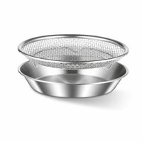 Mesh Draining Basket Low-Profile Oil Strainer with Handles Rust-Proof for Frying