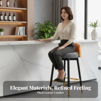 Upholstered Counter Stool with Backrest Padded Seat for Front Desk, Cafe, Adults