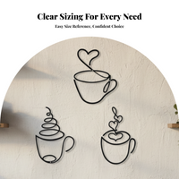 3 Pieces Coffee Cup Wall Decor Housewarming Gift Home Decoration Modern Look Rustic Accent for Cafe Owners, Homeowners, Bedroom