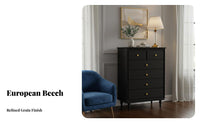 Black Finish 9-Drawer tall chest of drawers hardwood Wood Construction Tall Narrow Drawer Unit Space-Saving Chest of Drawers Large Storage Capacity for Apartment Dwellers, Office Workers, Living Room, Small Spaces, Hallway, Entryway