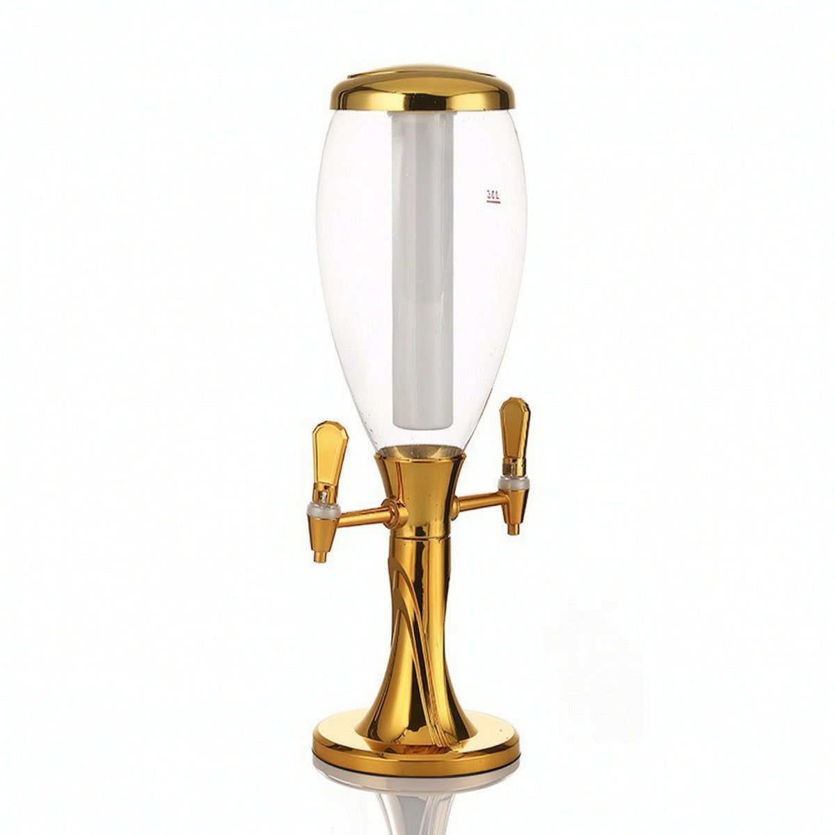 Countertop Two-spoutTap Beverage Dispenser Transparent Beverage Dispenser with Ice Column Stable Drink Dispenser with Tap Sturdy for Bartenders