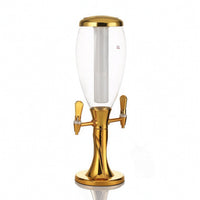 Countertop Two-spoutTap Beverage Dispenser Transparent Beverage Dispenser with Ice Column Stable Drink Dispenser with Tap Sturdy for Bartenders