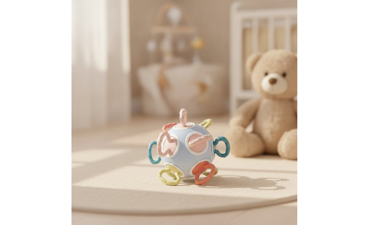 Sensory Grasping Toy Easy-to-Grip Plastic Baby Toy Colorful Grasping Teether Tactile for Babies, Infants