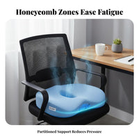 Breathable Honeycomb Gel Cushion High Resilience Gel Seat Cushion Ergonomic Design for Office Workers, Students, Travel, Gaming, Stadium