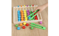 Wooden Color Sorting Toy Child-Centered Sorting Toy with Tongs Educational Hands-on for Toddlers, Preschoolers, Kids, Home