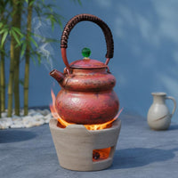 Pure Copper Tea Pot Thickened Stovetop Teapot Large Capacity for Ceramic Cooktop