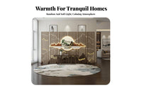 Foldable Design Chinese Aesthetic Partition Screen Freestanding Room Divider Artistic Landscape Patterns LED Illuminated for Interior Designers, Business Owners, Entryway, Tea House, Restaurant, Studio Apartment