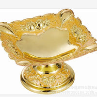 Luxury European Style Alloy Fruit Dish with Handles for Home and Hotel