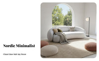Curved sectional Sofa Nordic Inspired Curved Settee Minimalist design Living Room Furniture for Homeowners, Families, Lounge Area, Small Spaces, Bedroom