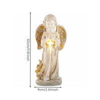 Cemetery Angel Memorial Light Hand-Painted Praying Angel Garden Light for Lawn