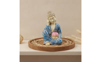 Buddha Statue with Tranquil Buddha Figurine Peaceful Sculpture for Tea Table, Garden