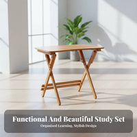 Adjustable Desk and Chair Set Built-in Storage Drawer for Home, Homeschooling