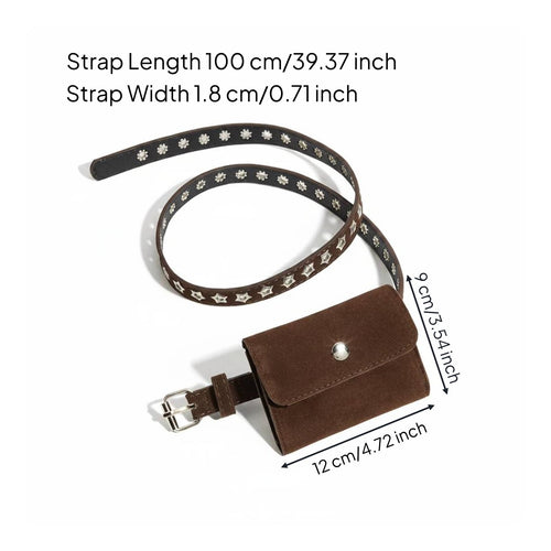 Belt Bag Retro Design Belt Pouch Decorative for Travel, Shopping, Women