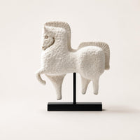 Sandstone Horse Statue Minimalist Rustic Style Modern Horse Sculpture Minimalist Design Steed Ornament for Hotel, Office, Desktop
