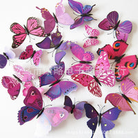3D Butterfly Wall Decals - 12-Piece Set for Home Decor