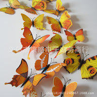 3D Butterfly Wall Decals - 12-Piece Set for Home Decor
