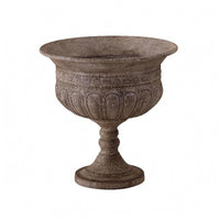 Urn Planter Flared Opening Urn-Shaped Planter Stone-Look Pedestal Vase for Courtyard, Balcony