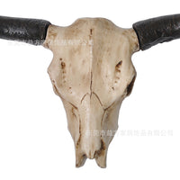 Resin Faux Bull Head Wall Decor Sculpture for Home and Office
