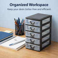 5 Layer Drawer Storage Boxes for Shelves, Desktop Organizer for Office and Students, Multi for Desk and Home