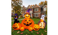 Inflatable Halloween Inflatable Self-Inflating Pumpkin Inflatable with Cat Fast Inflation Outdoor Decoration Weather-Resistant for Families, Homeowners, Yard, Lawn, Porch