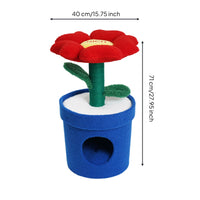 Flower-Pot Cat House Cylindrical Base Flower-Pot Cat House Tree Soft-Covered Cover Animal Furniture
